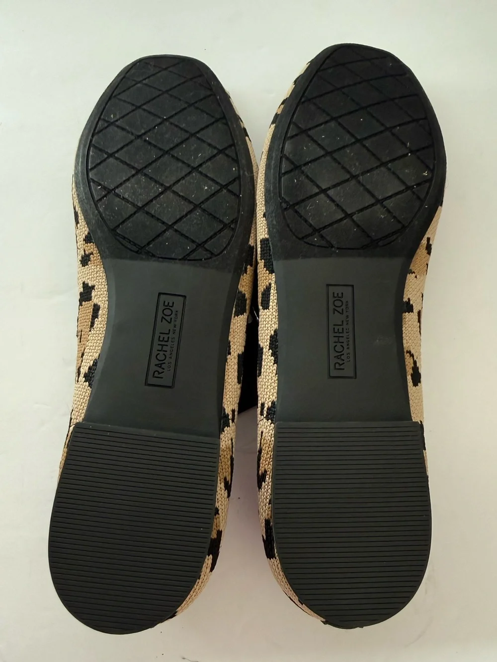 Rachel Zoe Leopard Print Mary Jane Flats in Black and Tan Modern